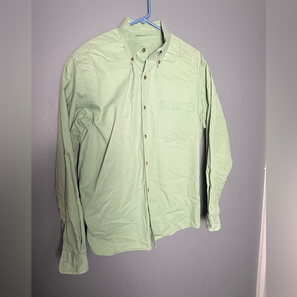 Eddie Bauer Classic One Pocket Long Sleeve Button Down Collar Dress Shirt Sz L
